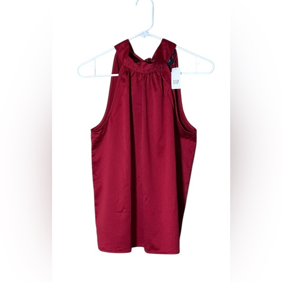 GAP Vibrant Sled Red Halter Blouse,Size S,Satin,100% polyester,Made in Vietnam - Picture 4 of 13